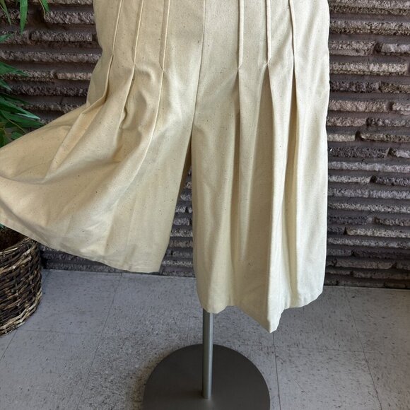 Vintage 70s Raw Silk Outfit Pleated Culottes, Shell and Jacket Handmade - Picture 10 of 12